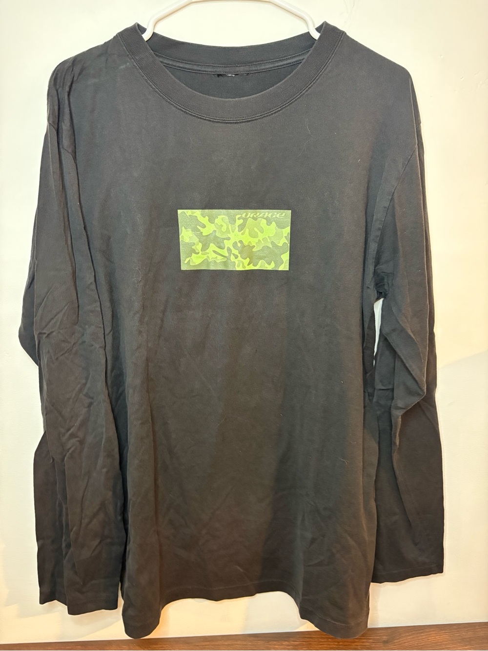 Orage | Long Sleeve Logo Shirt - Black Green ; Mens L